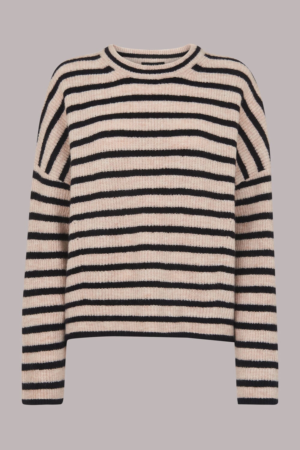 Stripe Ribbed Crew Neck Jumper