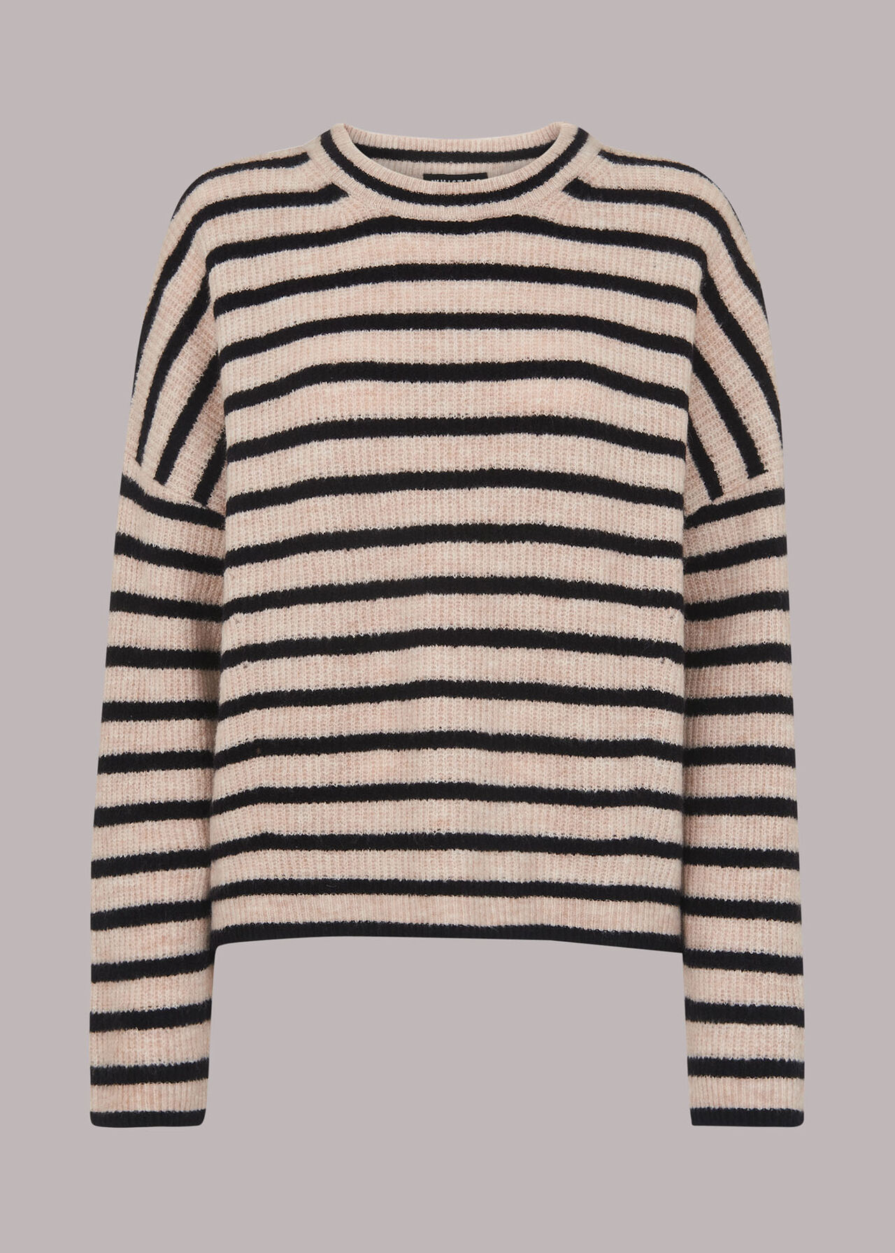 Stripe Ribbed Crew Neck Jumper