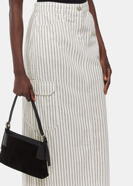 Stripe Cargo Midi Skirt