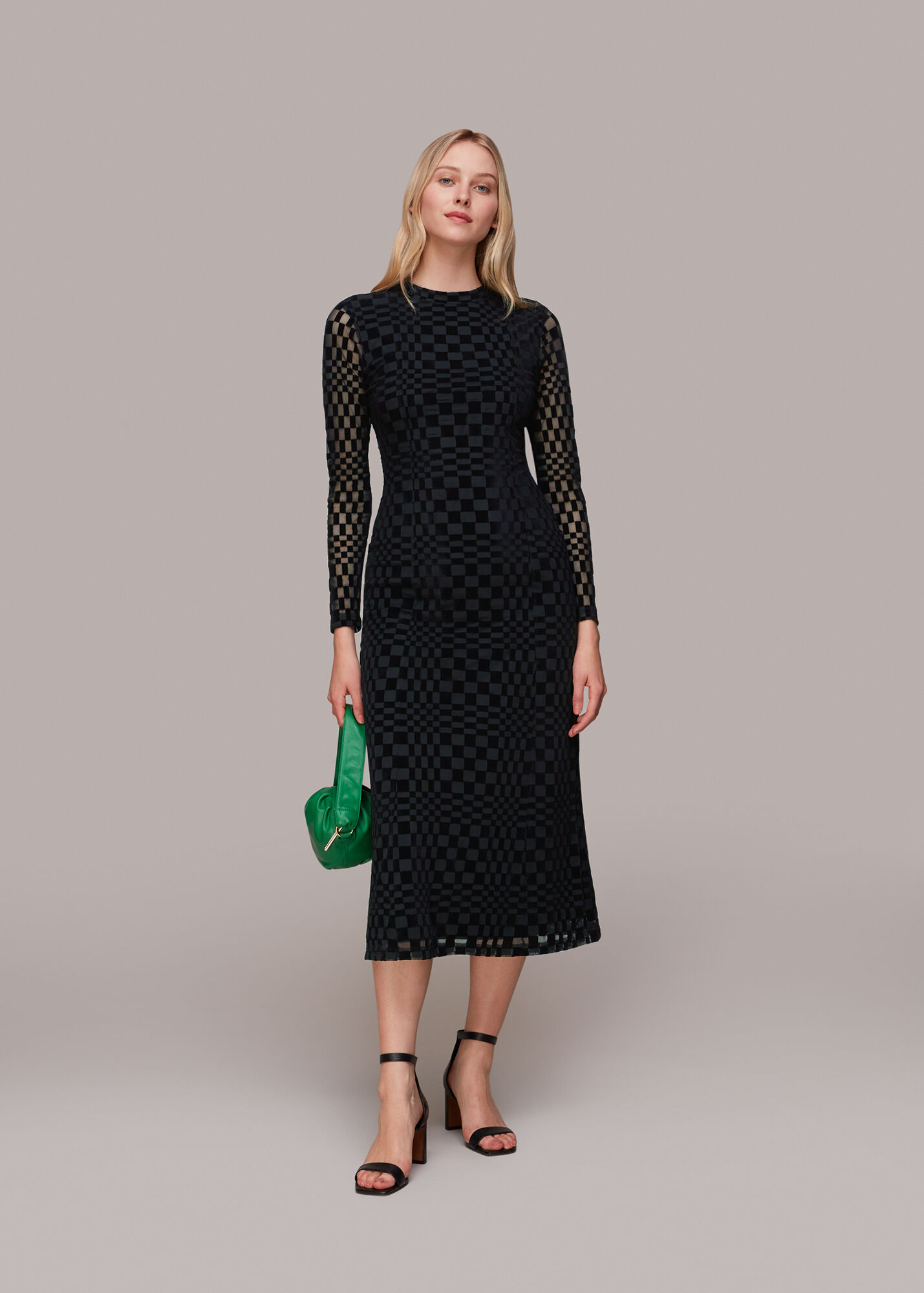 Checkerboard sale mesh dress