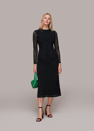 Illusion Checked Mesh Dress