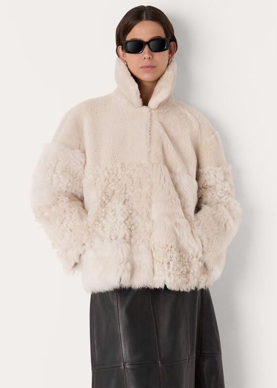 Ivory Hema Shearling Coat