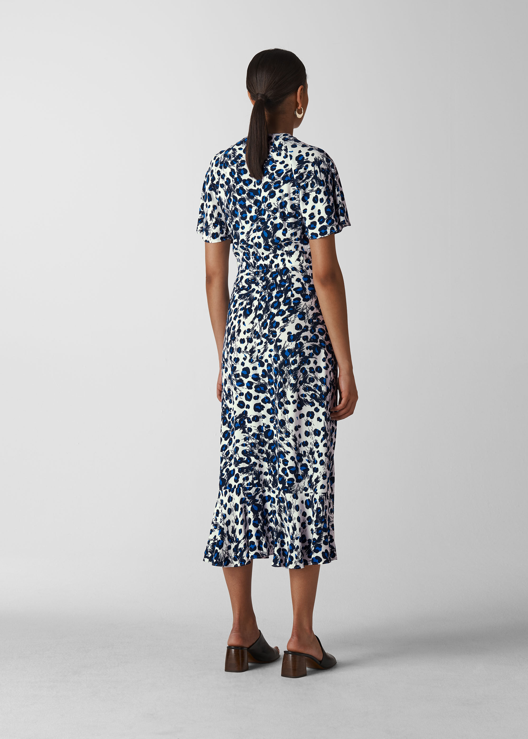 Brushed leopard button dress 2025