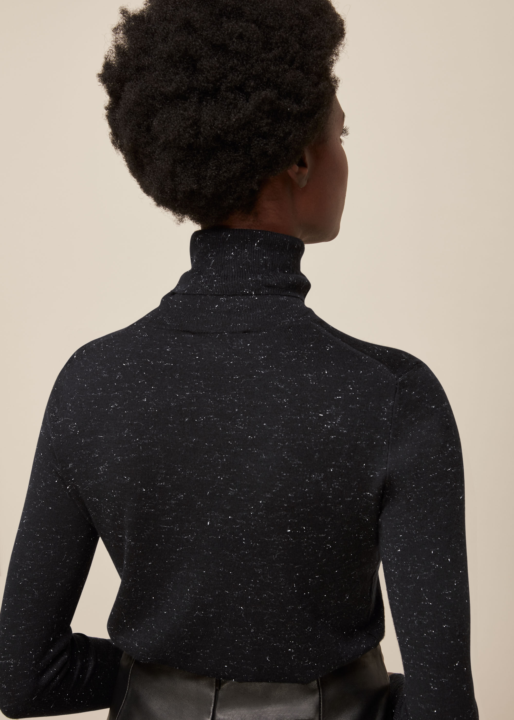 black sparkle turtleneck
