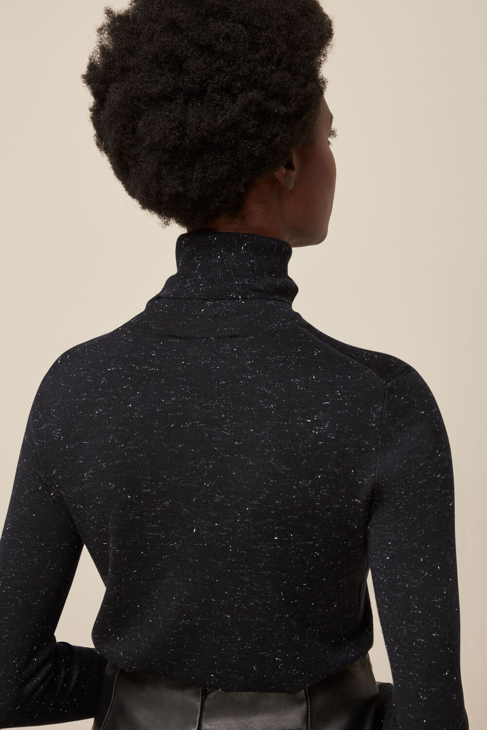 Annie Sparkle Polo Knit Black