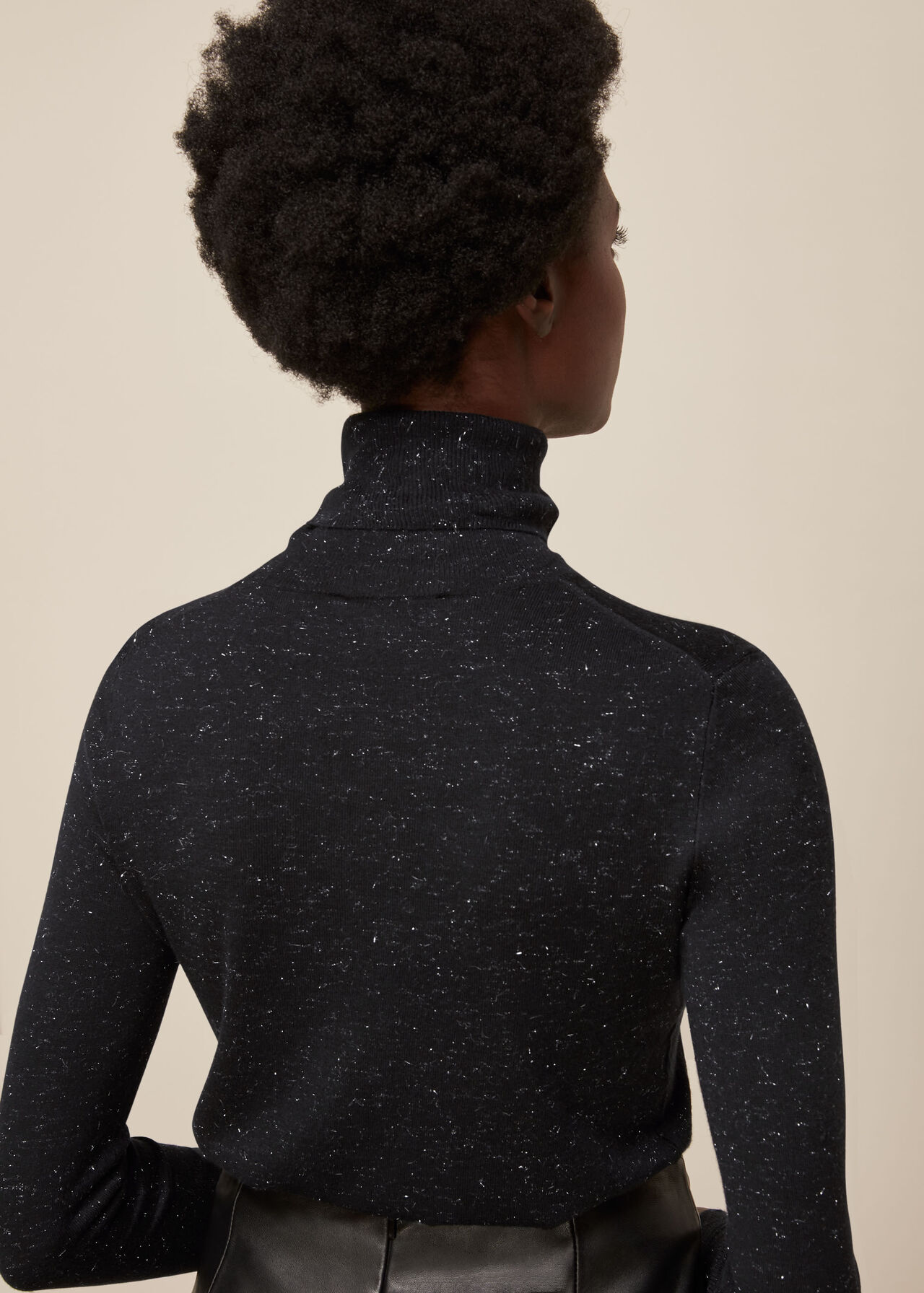 Annie Sparkle Polo Knit Black