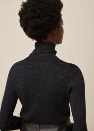 Annie Sparkle Polo Knit Black