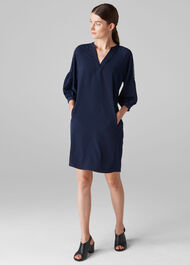 Hallie Trim Detail Dress Navy