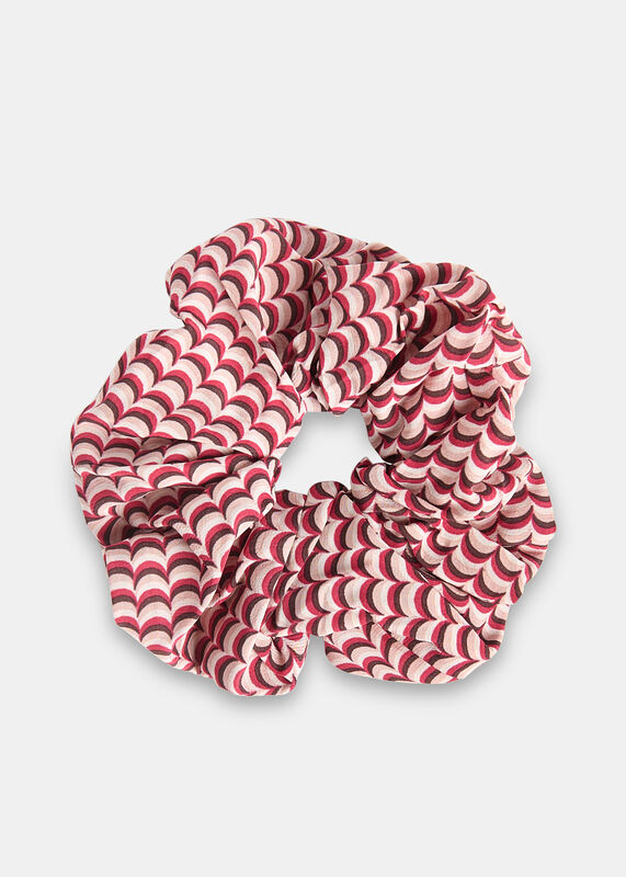 Red Geo Print Scrunchie