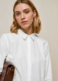 Cotton Longline Shirt White