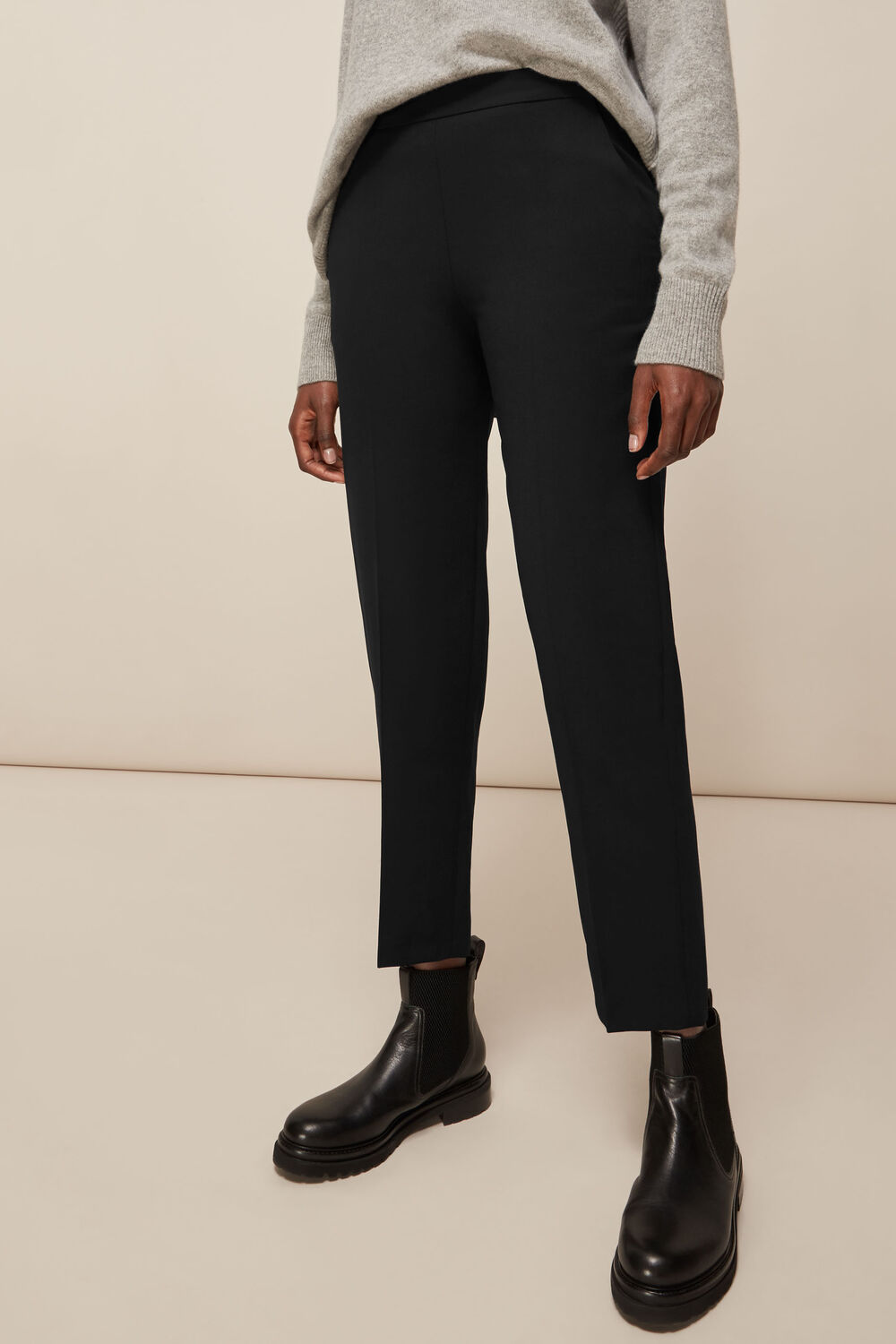 Anna Elasticated Waist Trouser Black