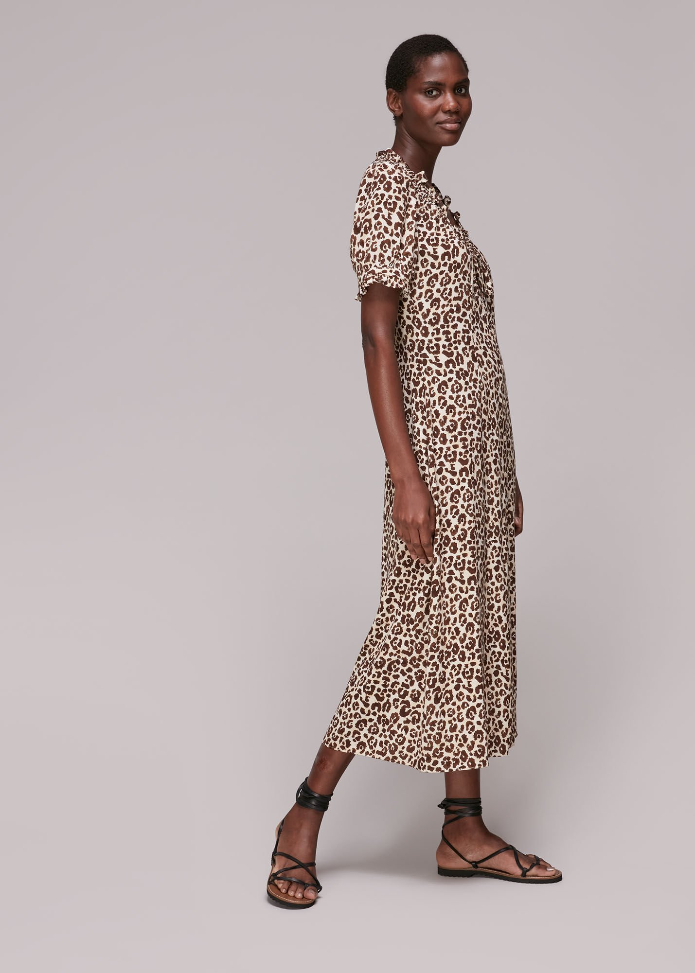 Zara animal hot sale print midi dress