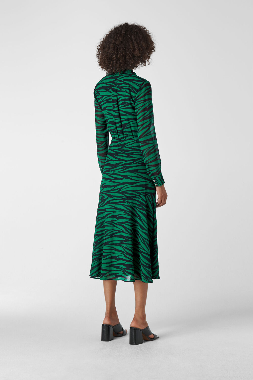 Carys Tiger Print Shirt Dress Green/Multi