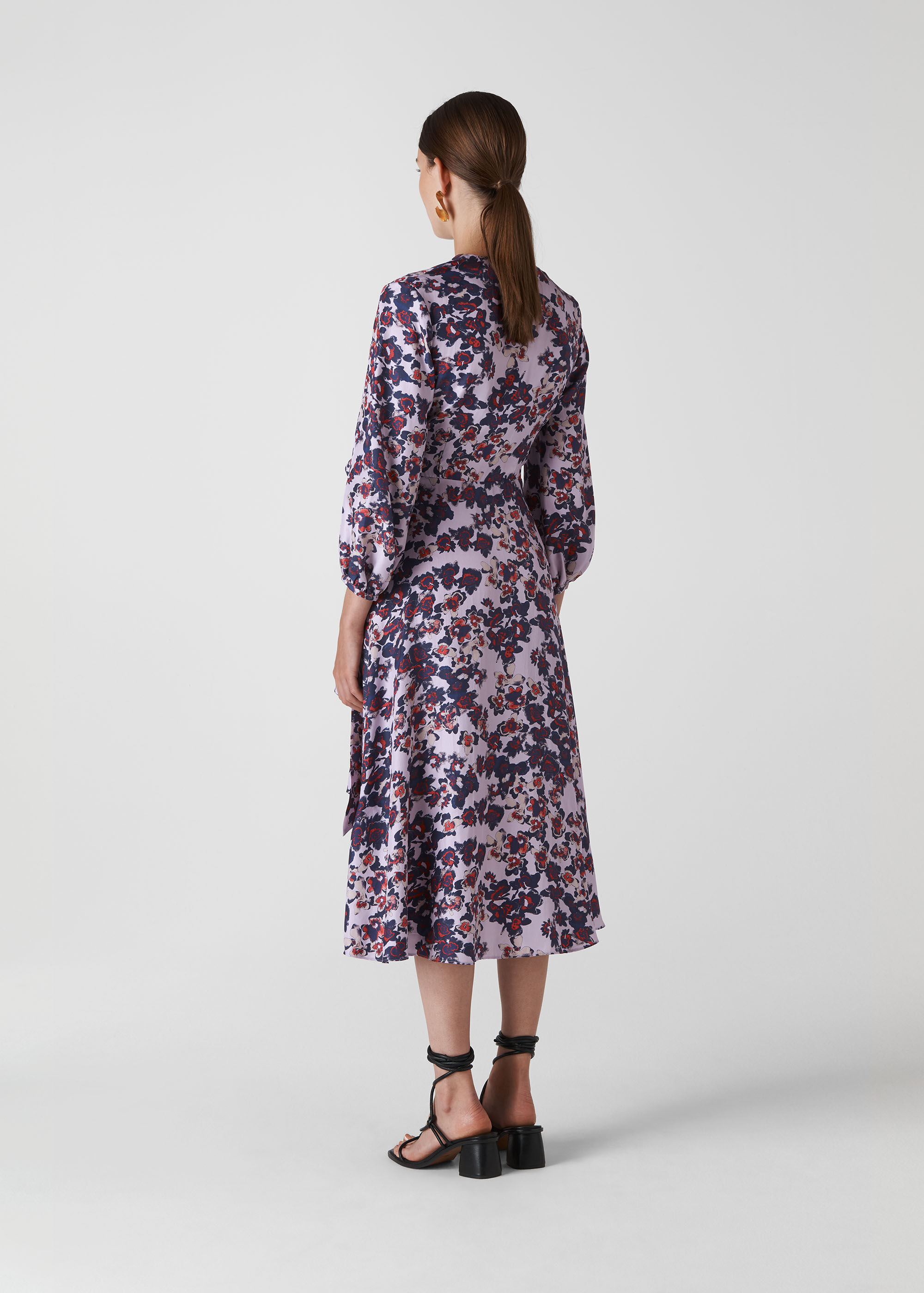 Whistles art floral wrap dress 2025