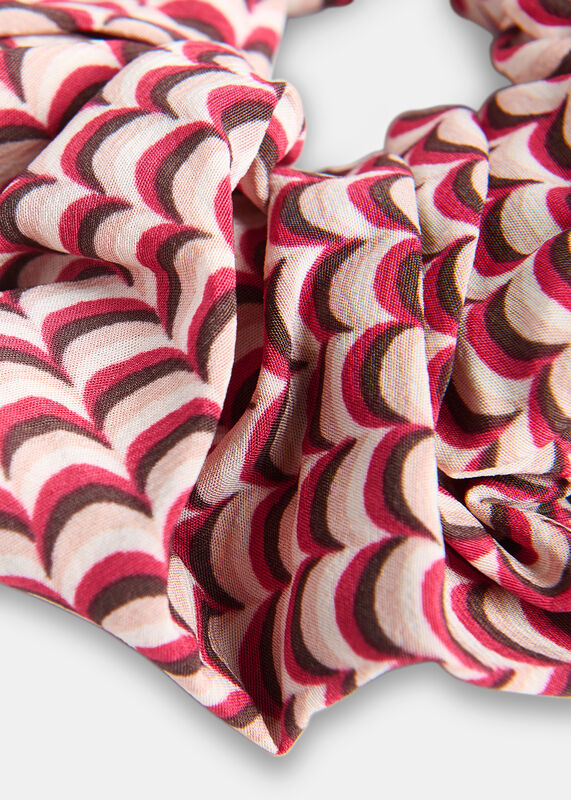 Red Geo Print Scrunchie