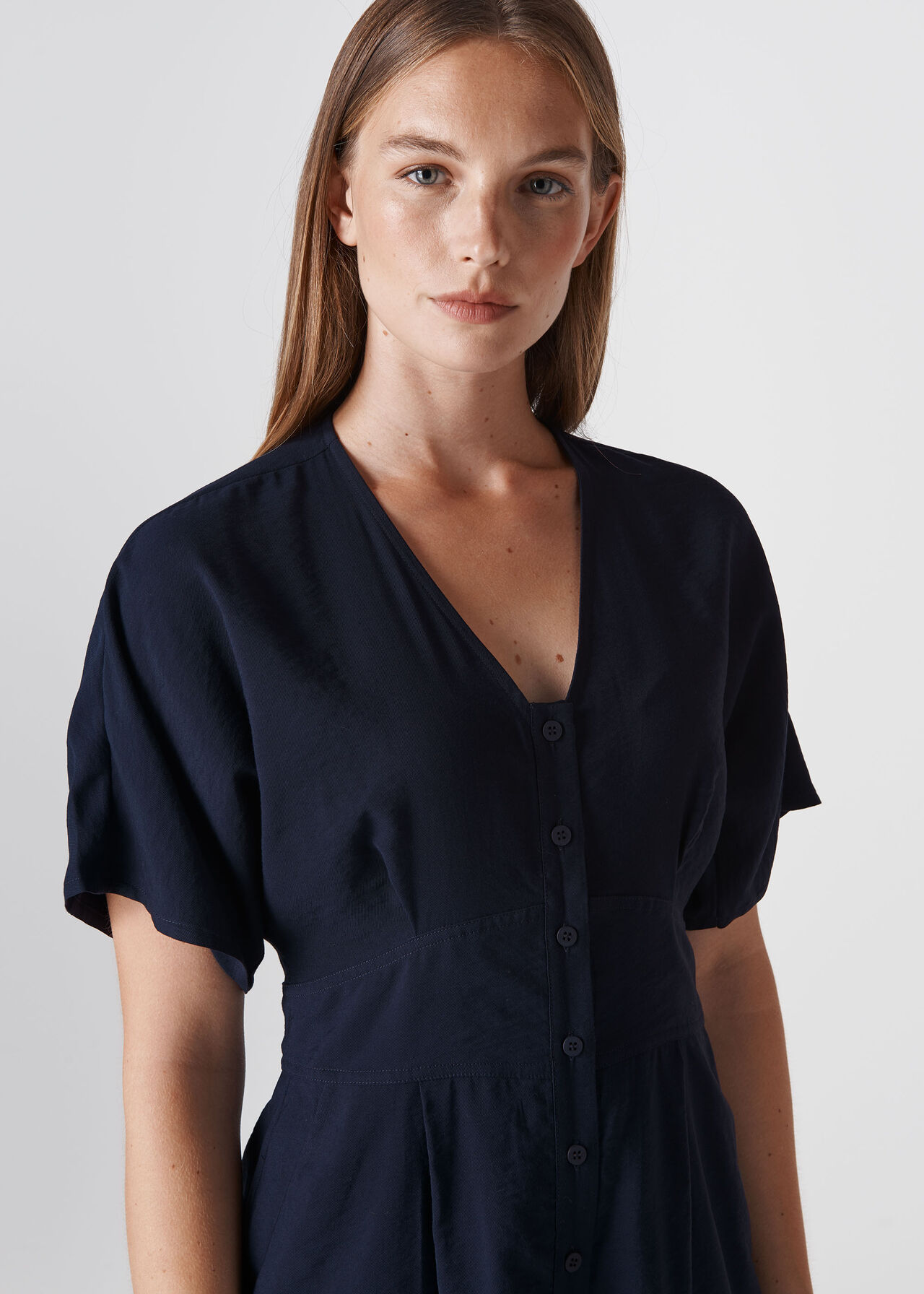 Navy Button Detail Playsuit | WHISTLES