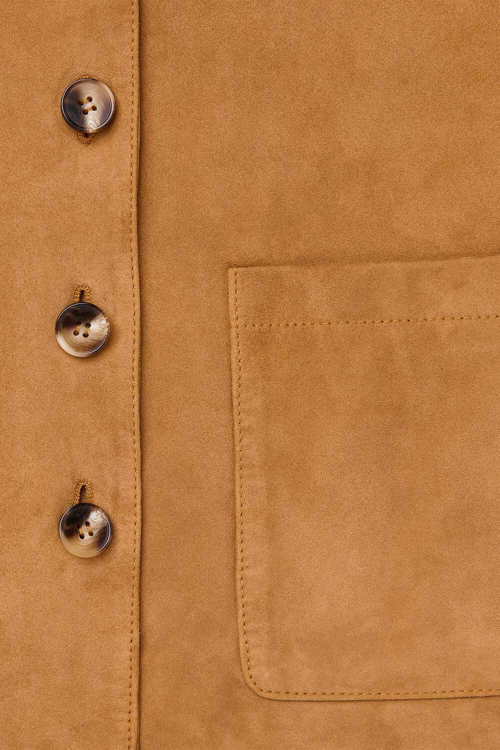 Button Front Suede Jacket