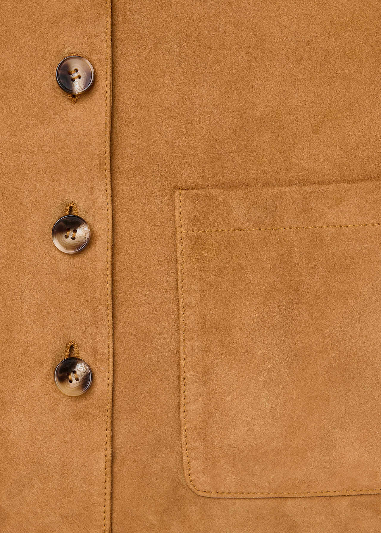 Button Front Suede Jacket