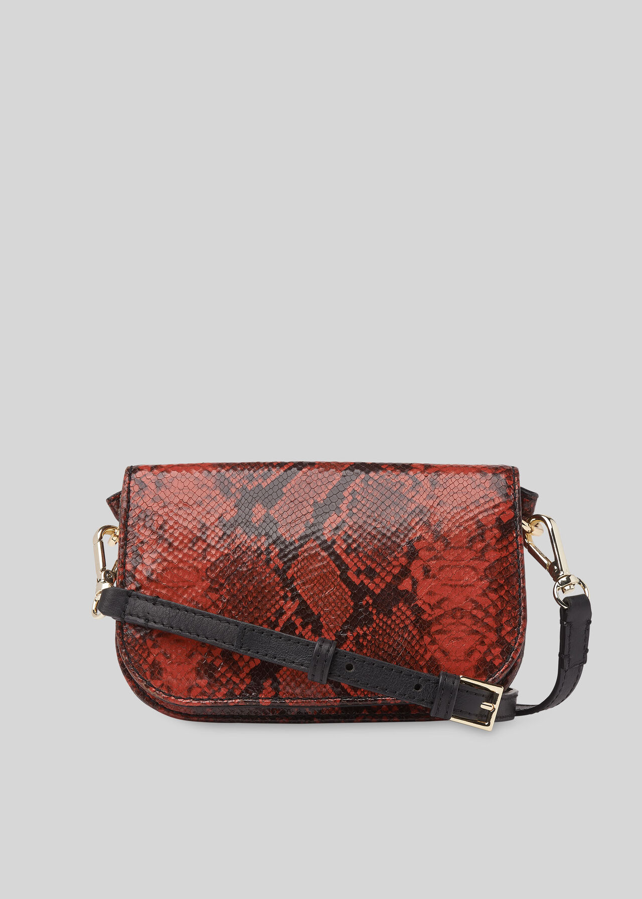 Red Sara Snake Crossbody Bag, WHISTLES