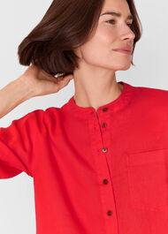 Linen Grandad Collar Shirt