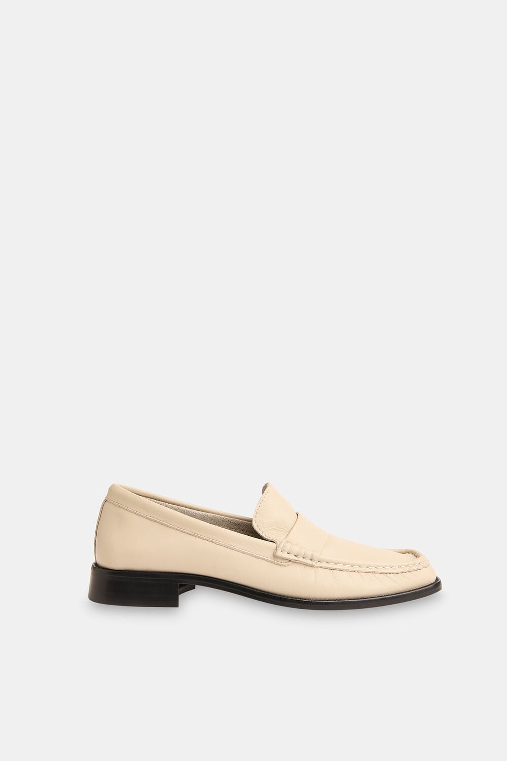 White Mora Square Toe Loafer