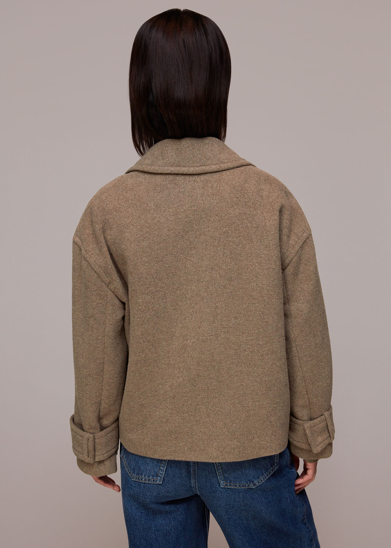 Relaxed Cropped Wool Coat
