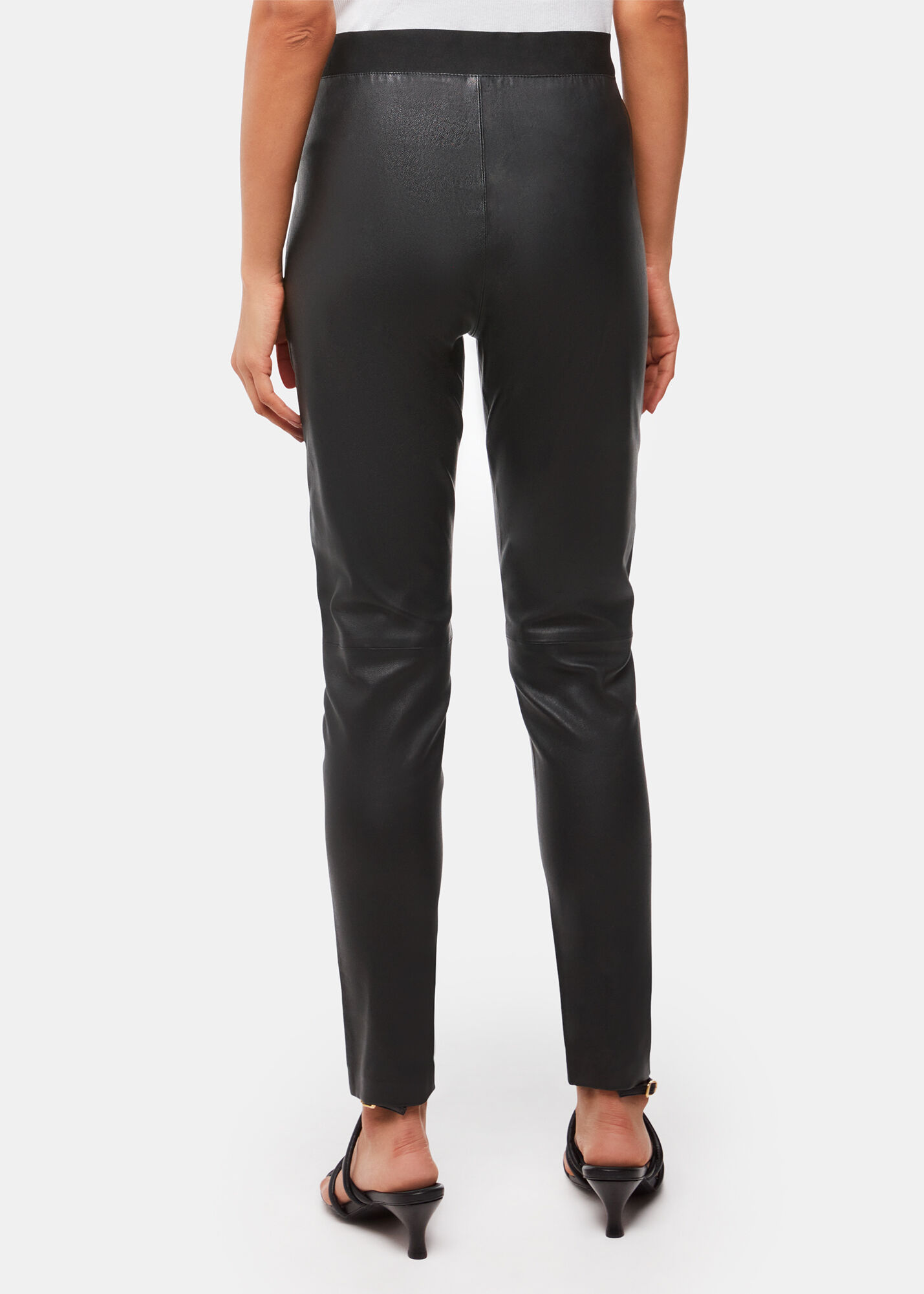 Stretch shop leather leggings