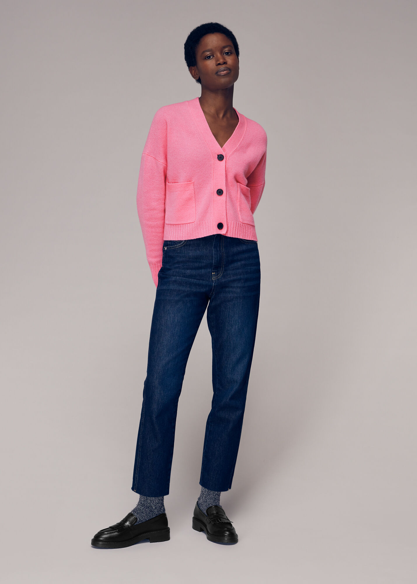 Pink Twin Pocket Cardigan WHISTLES