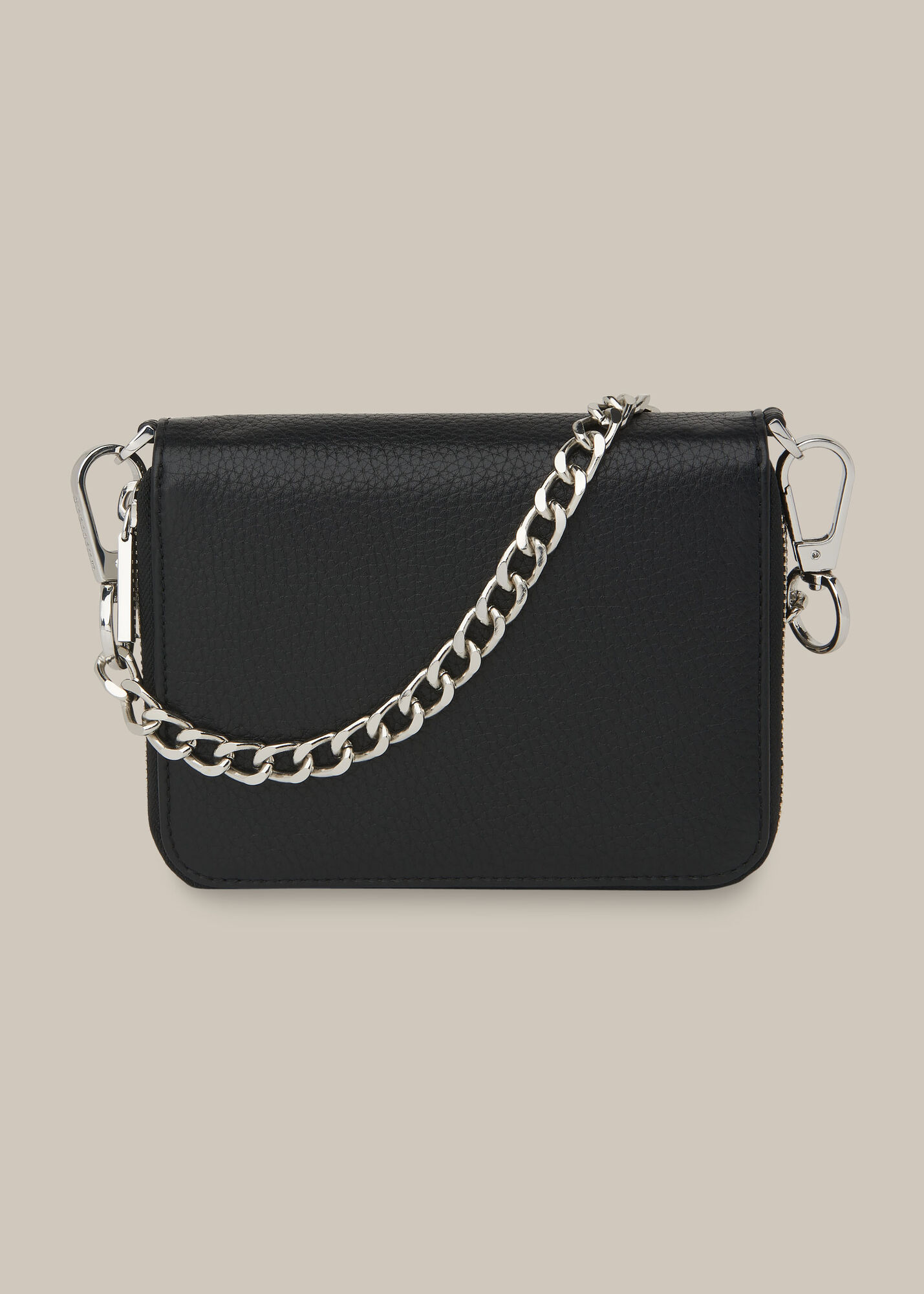 Black Safia Double Zip Chain Bag | WHISTLES