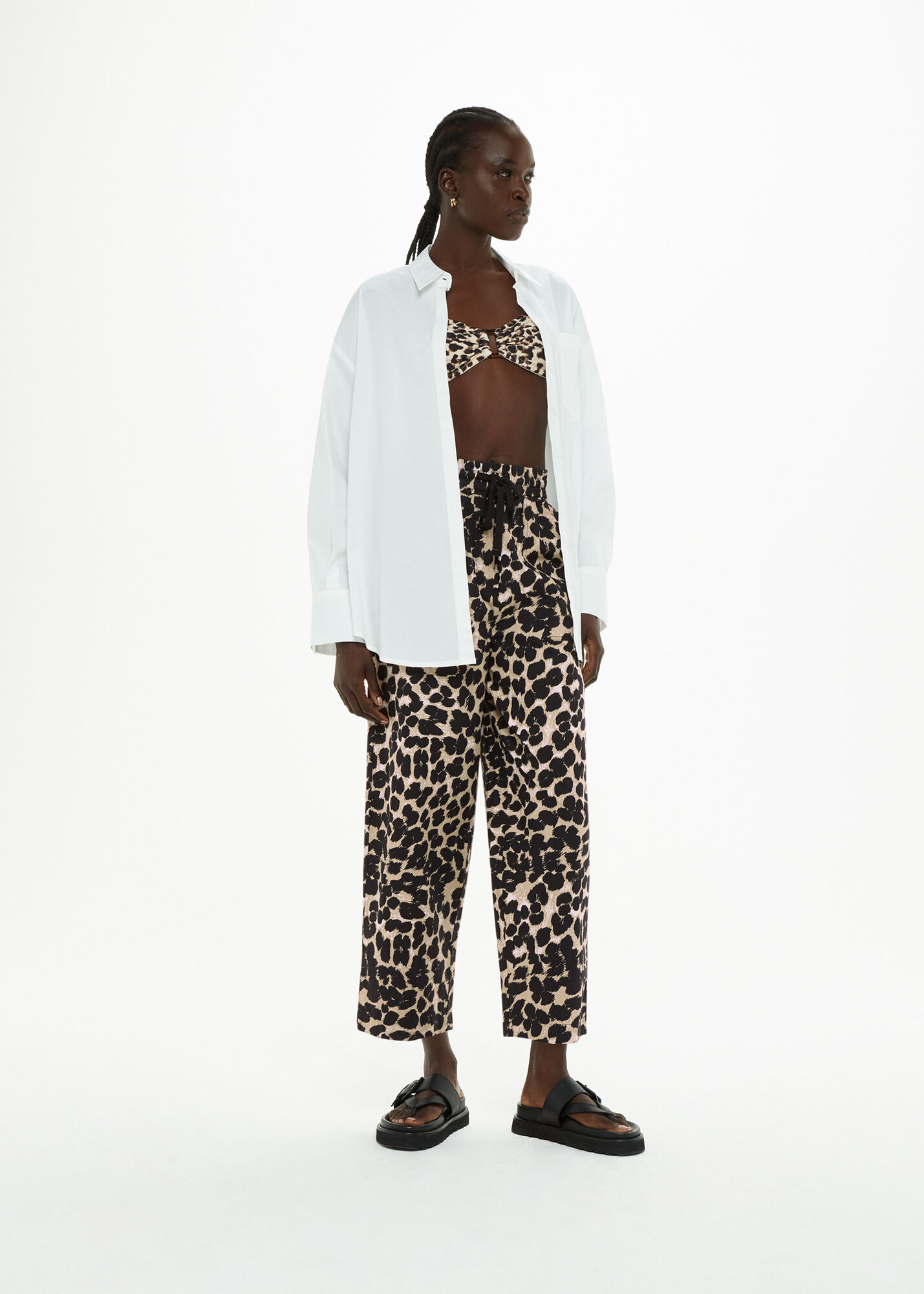 Zara leopard trousers cheap