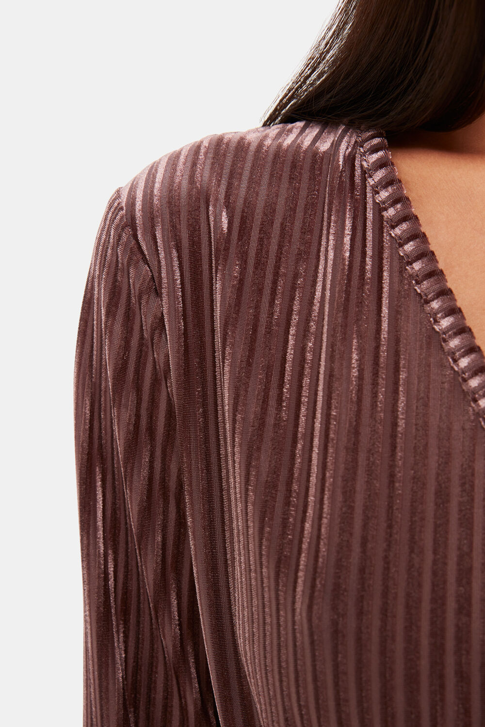 Chocolate Velvet Stripe Wrap Cardigan