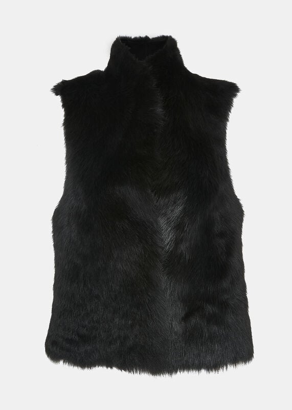 Black Short Toscana Sheepskin Gilet