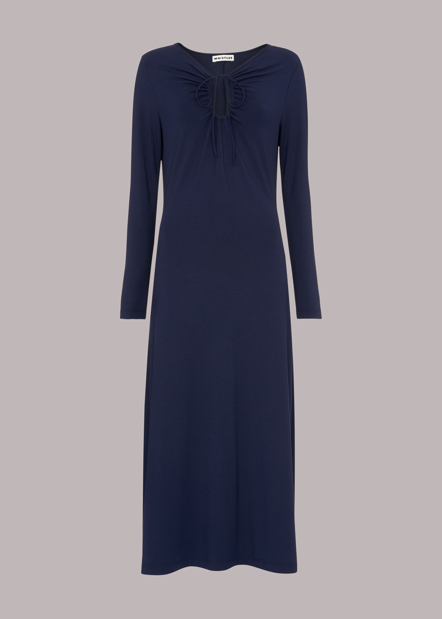 Navy Keyhole Cutout Jersey Dress WHISTLES