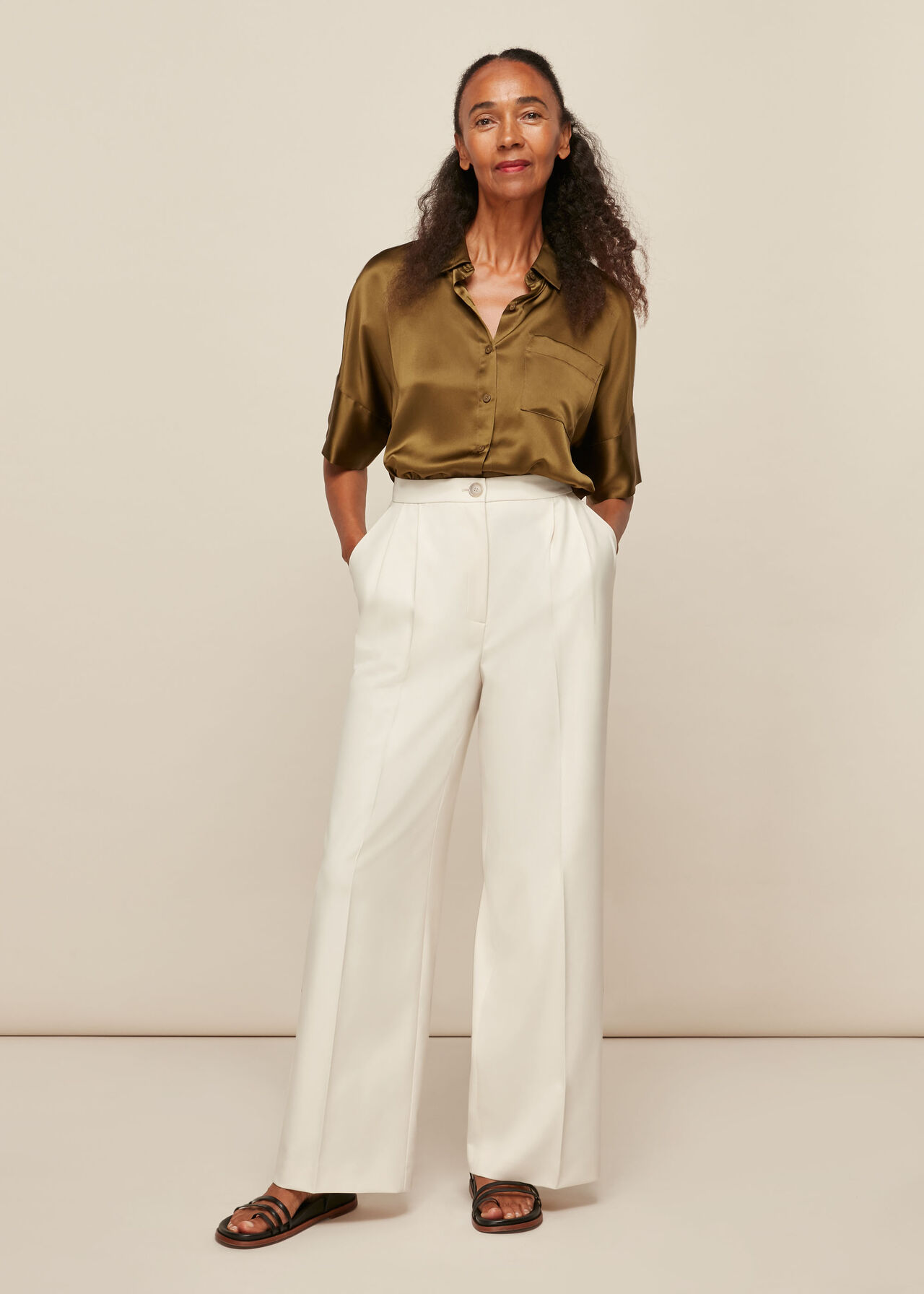 Ivory Fionn Full Length Trouser, WHISTLES