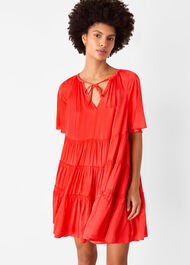 Satin Trapeze Mini Dress