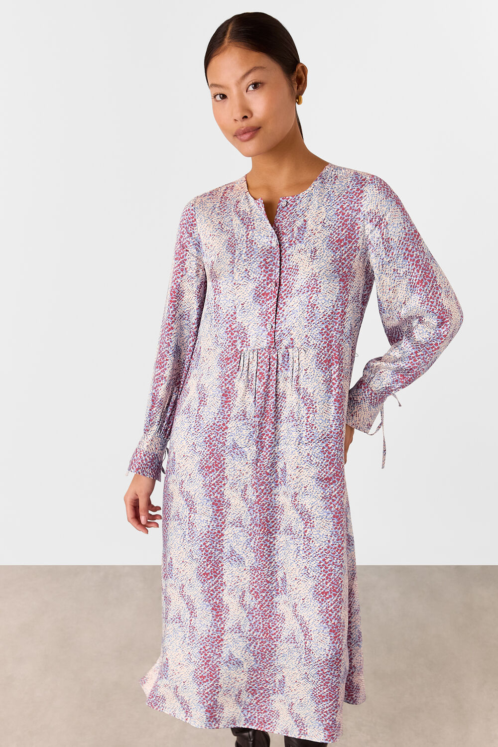 Multicolour Petite Mottled Snake Print Midi Dress