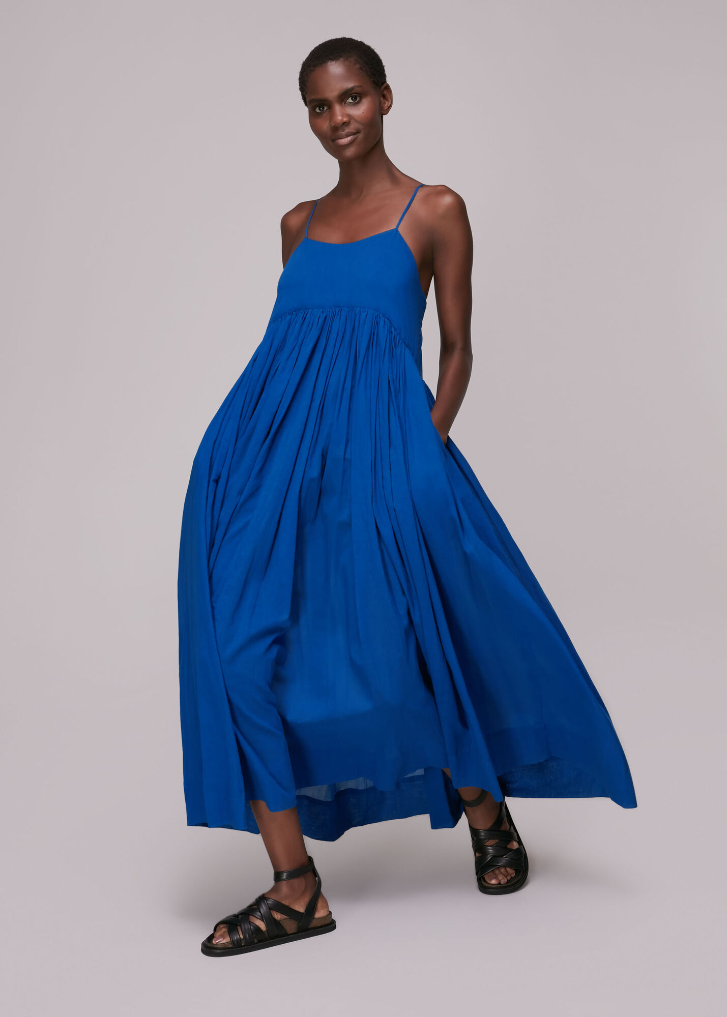 Blue Carmen Trapeze Dress | WHISTLES