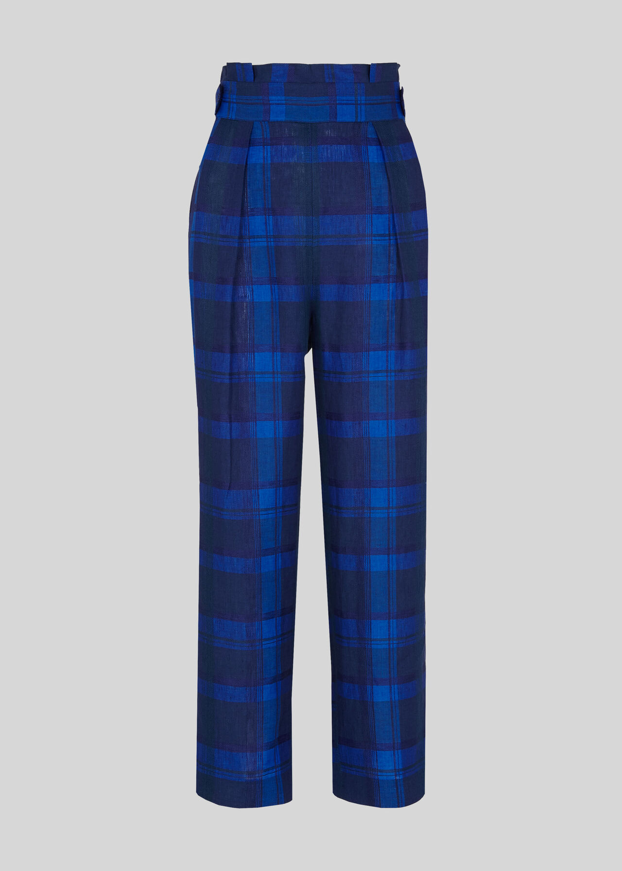 Check Pleated Trouser Blue/Multi