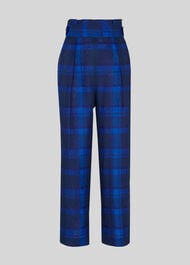 Check Pleated Trouser Blue/Multi