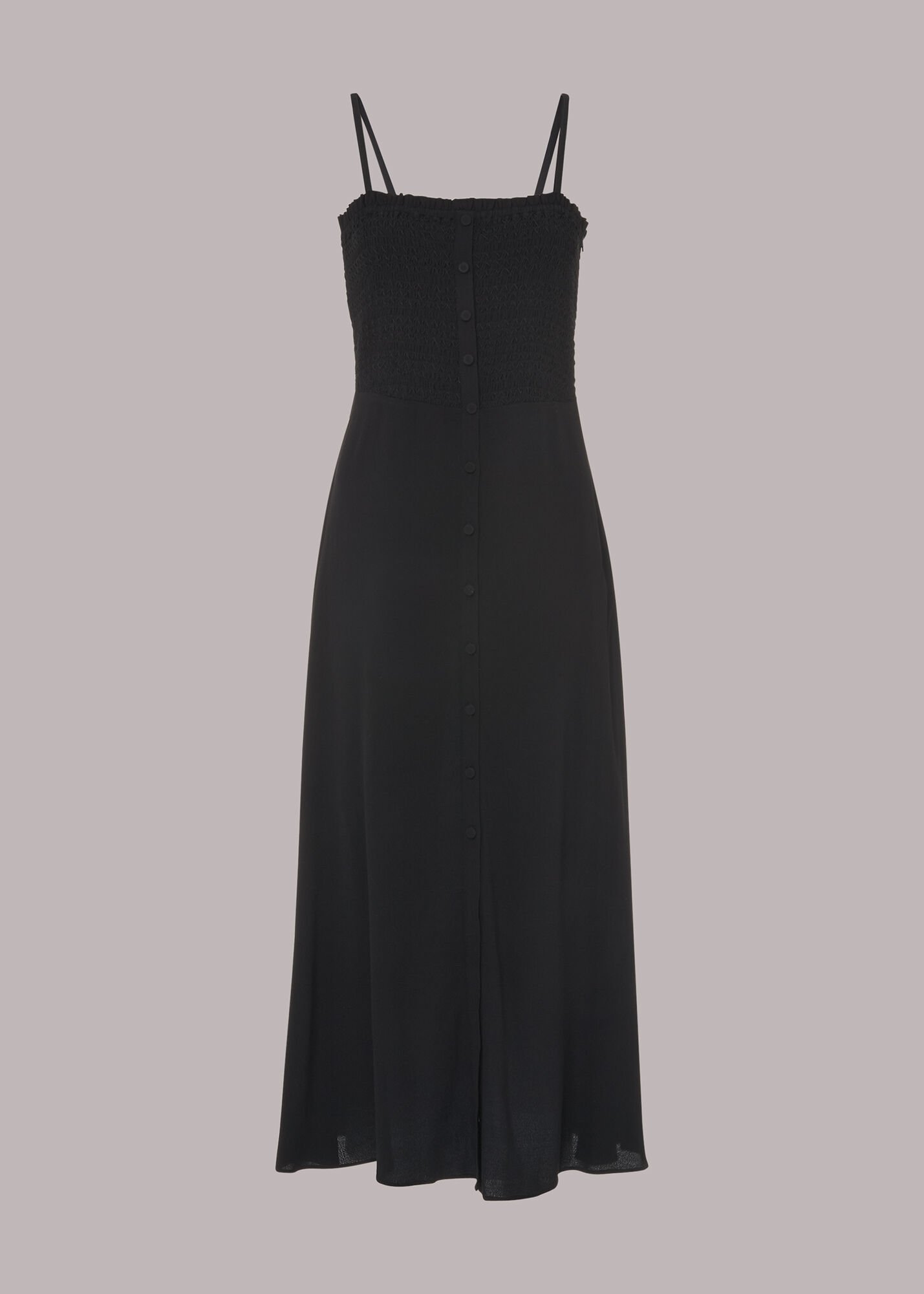 Black Gracia Smocked Dress WHISTLES