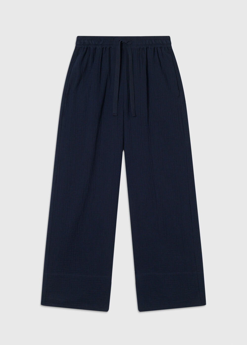 Petite Wide Crop Cheesecloth Trouser