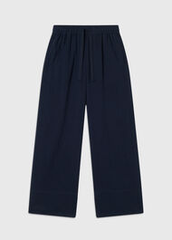 Petite Wide Crop Cheesecloth Trouser