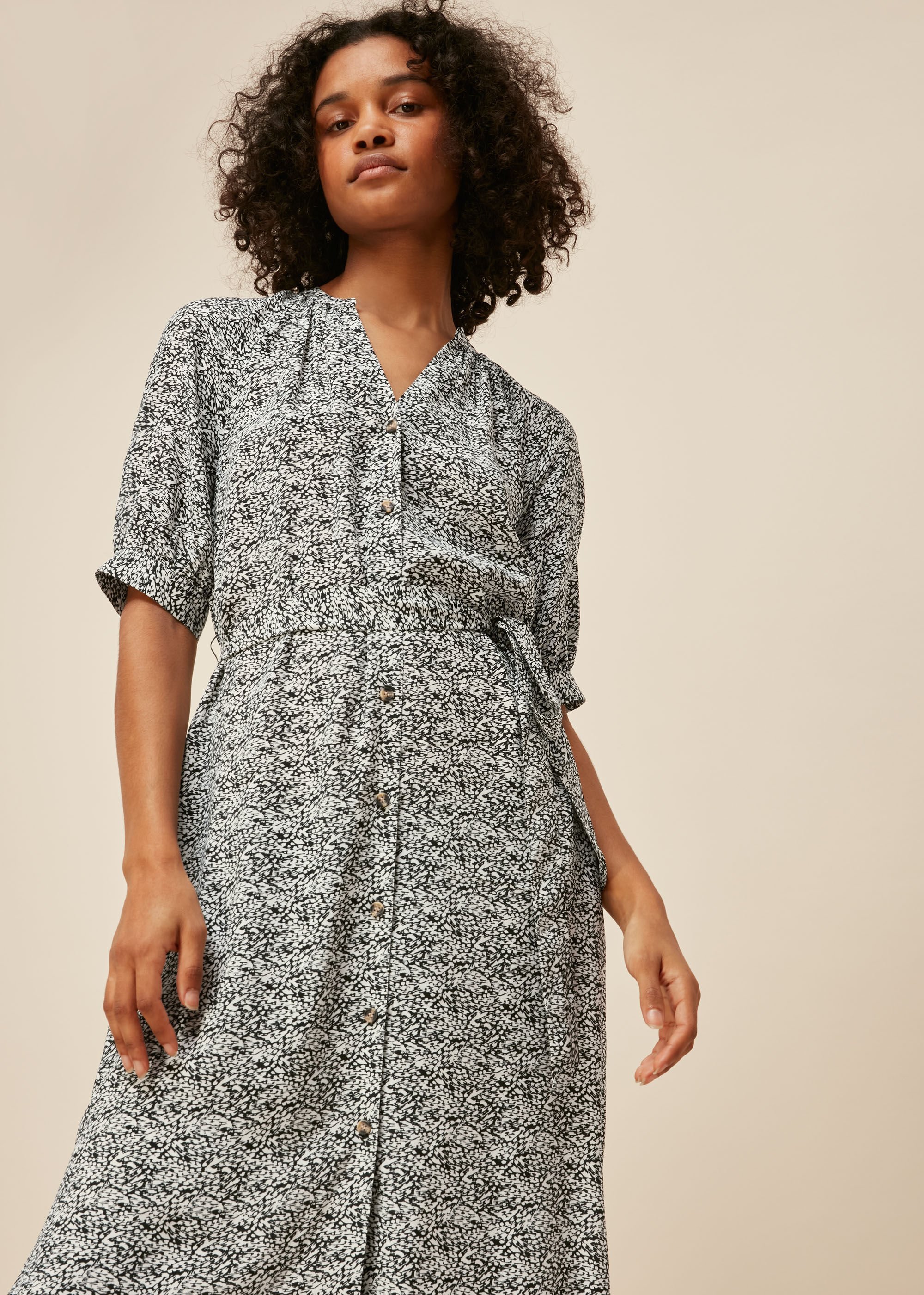 Black Olivia Mixed Animal Dress