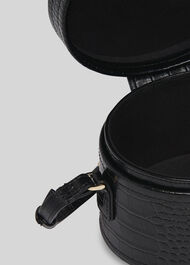 Novah Shiny Croc Tiny Box Bag Black