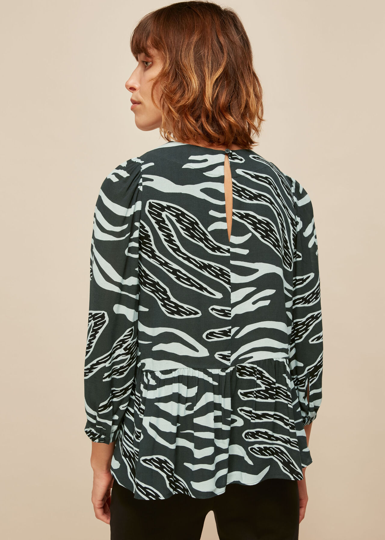 Graphic Zebra Print Top