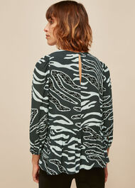 Graphic Zebra Print Top