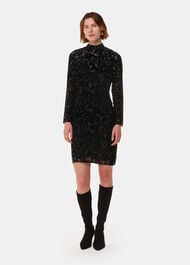 Hot Fix Floral Velvet Dress