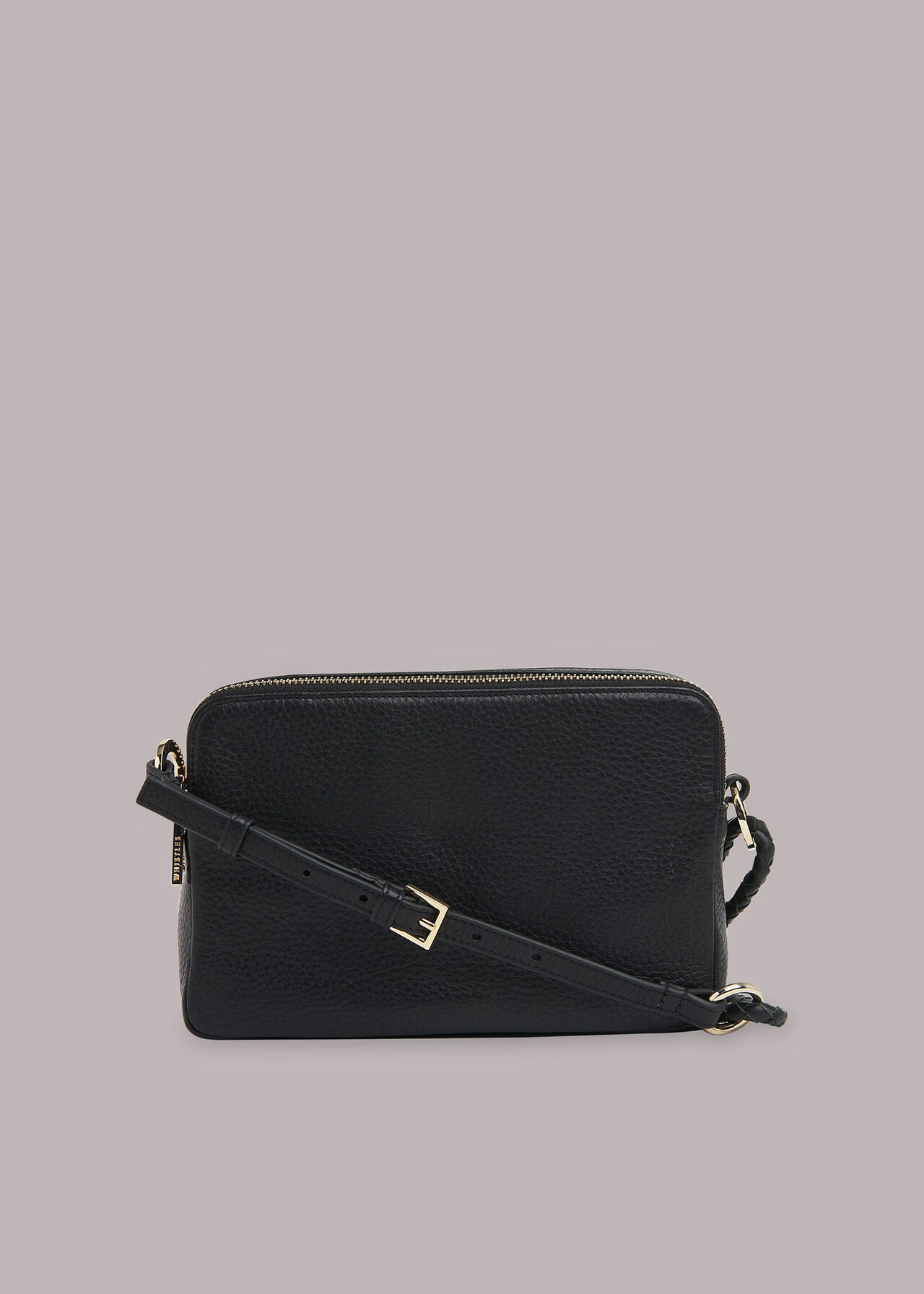 Black Hollis Double Pouch Bag | WHISTLES | Whistles UK