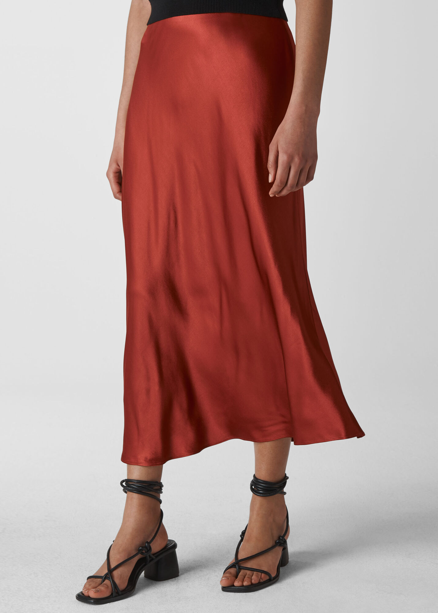 witchery satin bias skirt