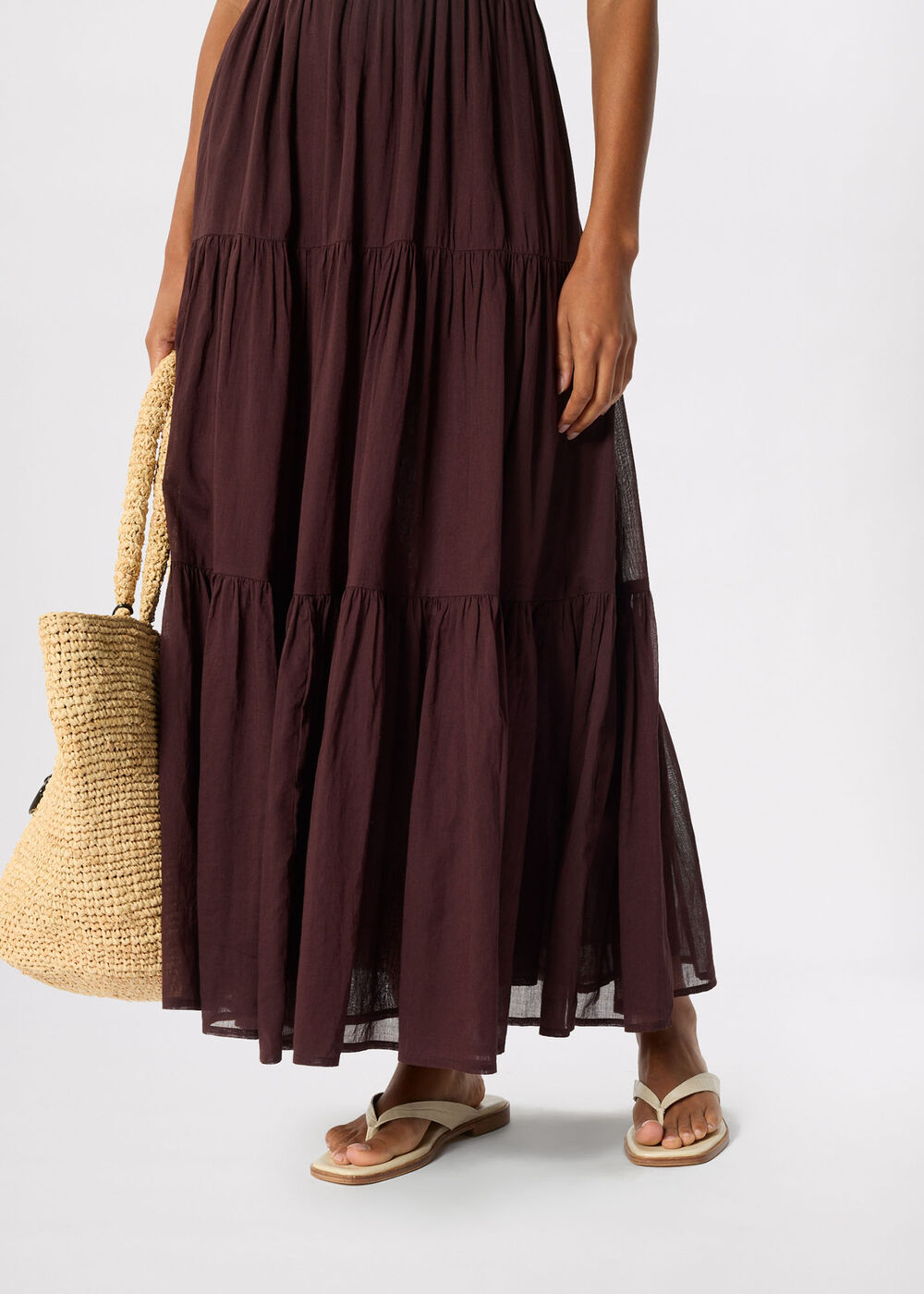 Cotton Maxi V Neck Sundress